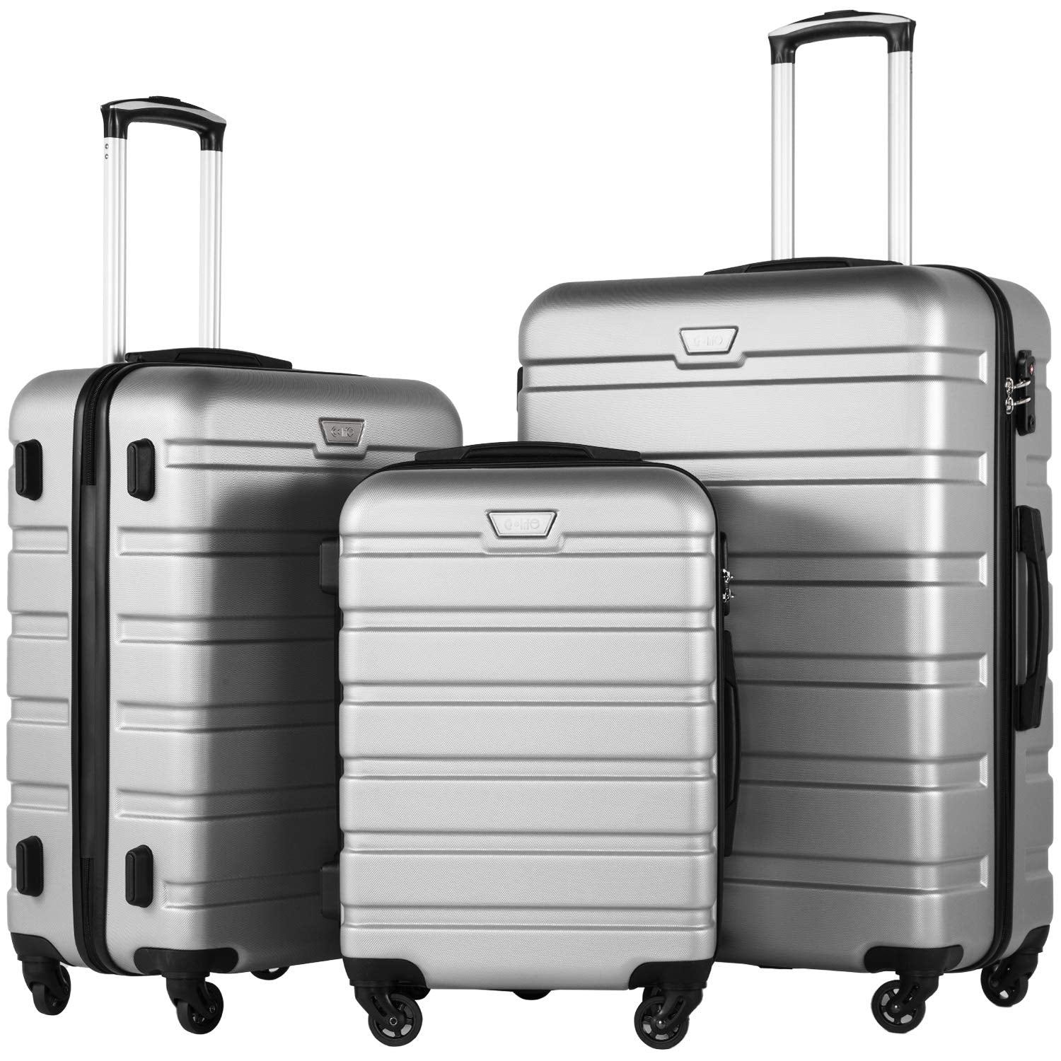 Coolife 3-Piece Hardshell Luggage Set - Navy