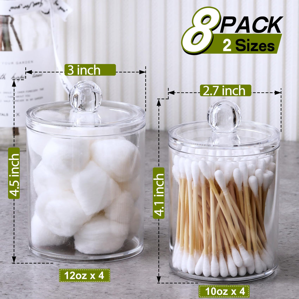 Clear Acrylic Qtip Dispenser Set - 4 Pack - Decor by Handbags Specialist Headquarter | Available at Handbags Specialist Headquarter