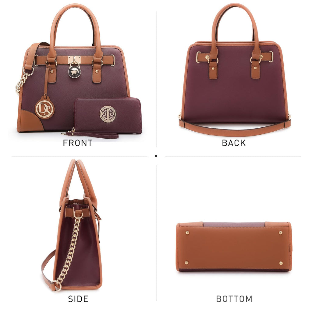 Dasein Women’s 2pcs Satchel & Shoulder Bag Set
