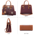 Dasein Women’s 2pcs Satchel & Shoulder Bag Set