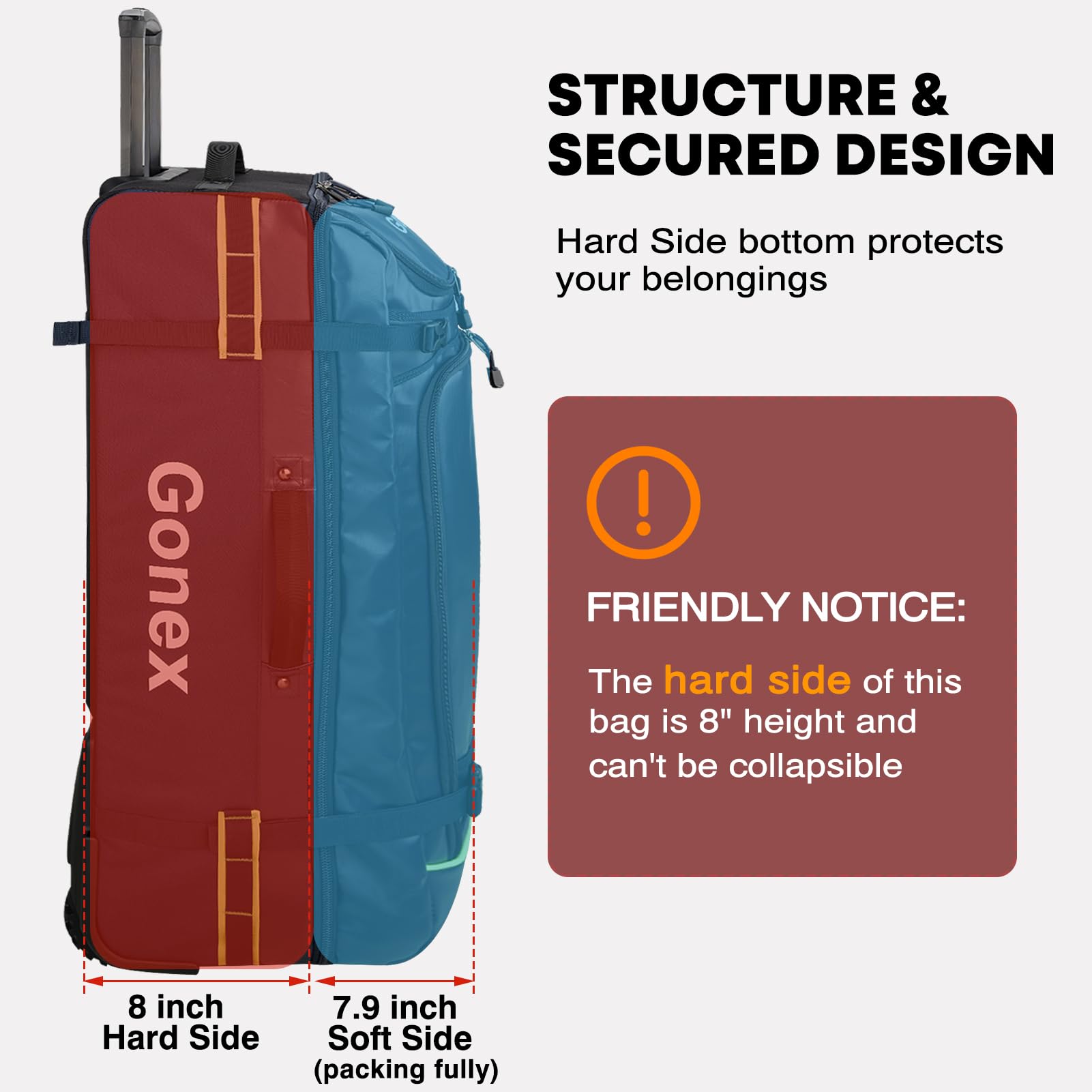Gonex 70L Wheeled Duffle - Olive Green Travel Bag -  by Handbags Specialist Headquarter | Available at Handbags Specialist Headquarter