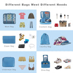 TravelMate 8-Piece Packing Cubes - Luggage Travel Bags by Handbags Specialist Headquarter | Available at Handbags Specialist Headquarter