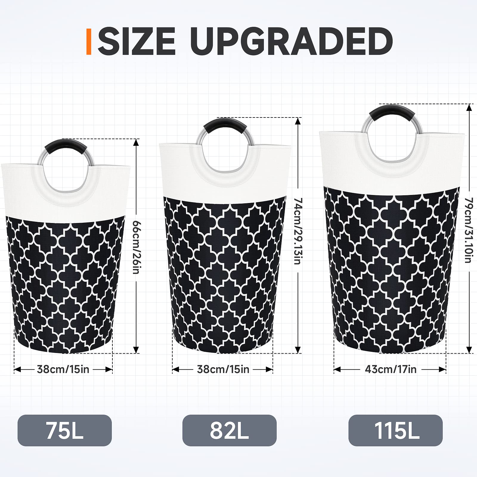 Collapsible Hamper Bag - Grey - Laundry Baskets by Handbags Specialist Headquarter | Available at Handbags Specialist Headquarter