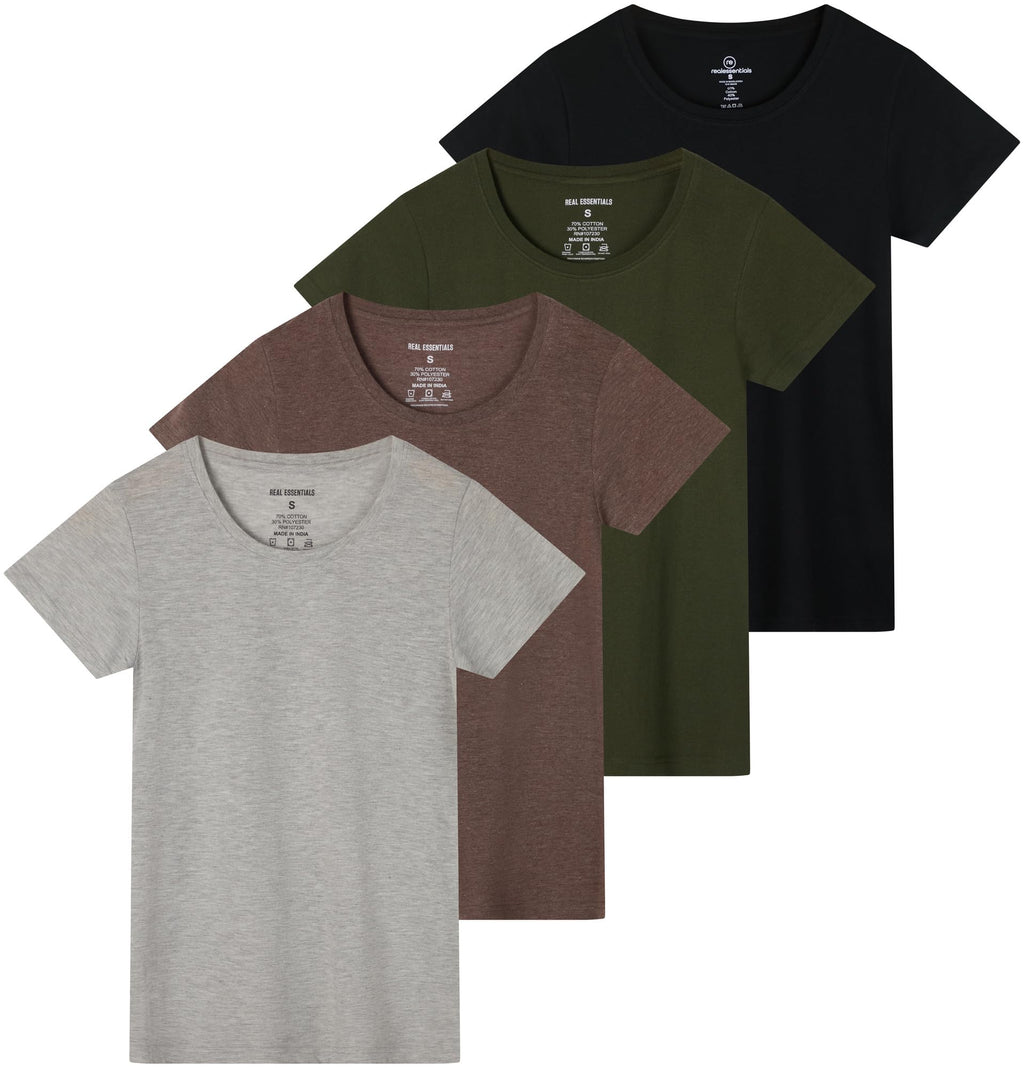 Essentials Women's Classic Crew Tee 4-Pack - Women's T Shirt by Handbags Specialist Headquarter | Available at Handbags Specialist Headquarter