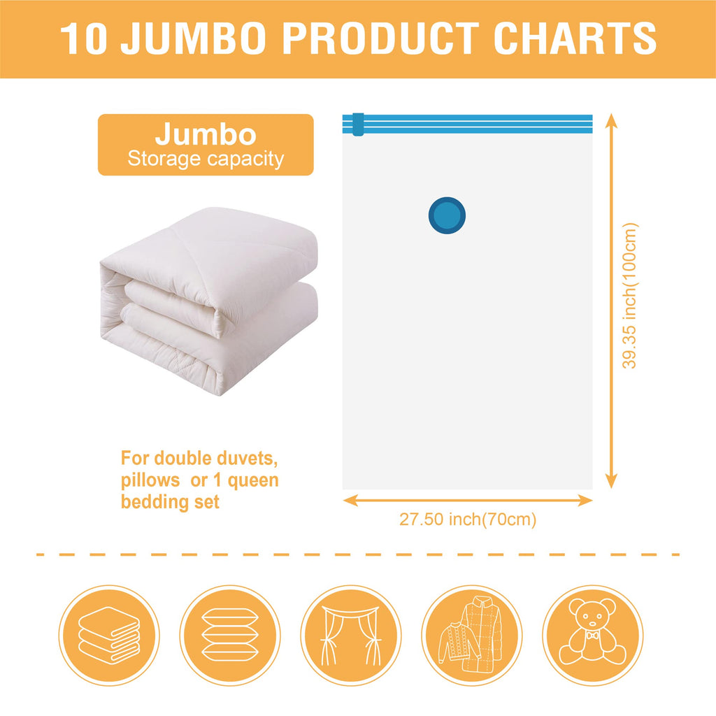 CozyVac Travel Bags with Pump - 6 Pack Space Savers -  by Handbags Specialist Headquarter | Available at Handbags Specialist Headquarter