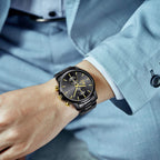 Golden Hour Elite Chrono Steel Men’s Quartz Watch