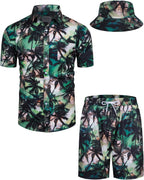 TUNEVUSE Men's Hawaiian Shirt & Shorts Set