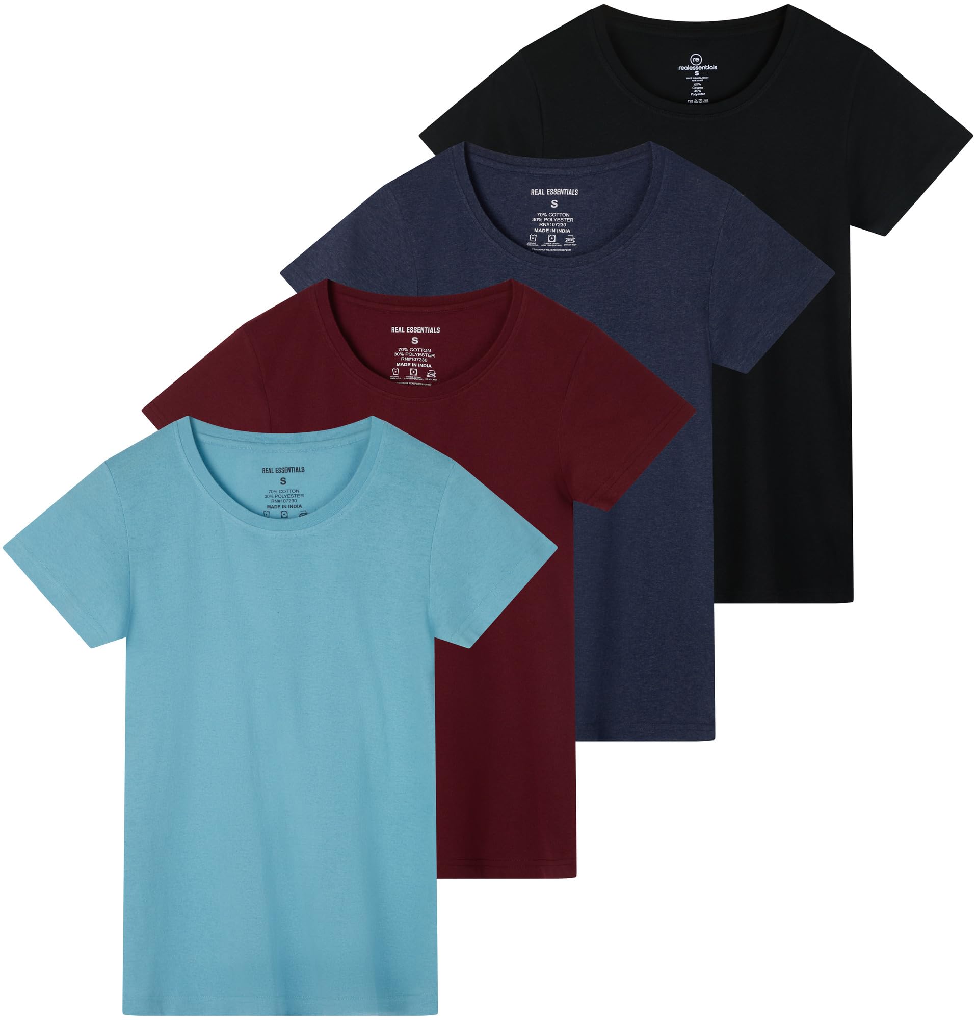 Essentials Women's Classic Crew Tee 4-Pack - Women's T Shirt by Handbags Specialist Headquarter | Available at Handbags Specialist Headquarter