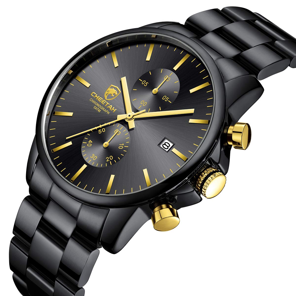 Golden Hour Elite Chrono Steel Men’s Quartz Watch