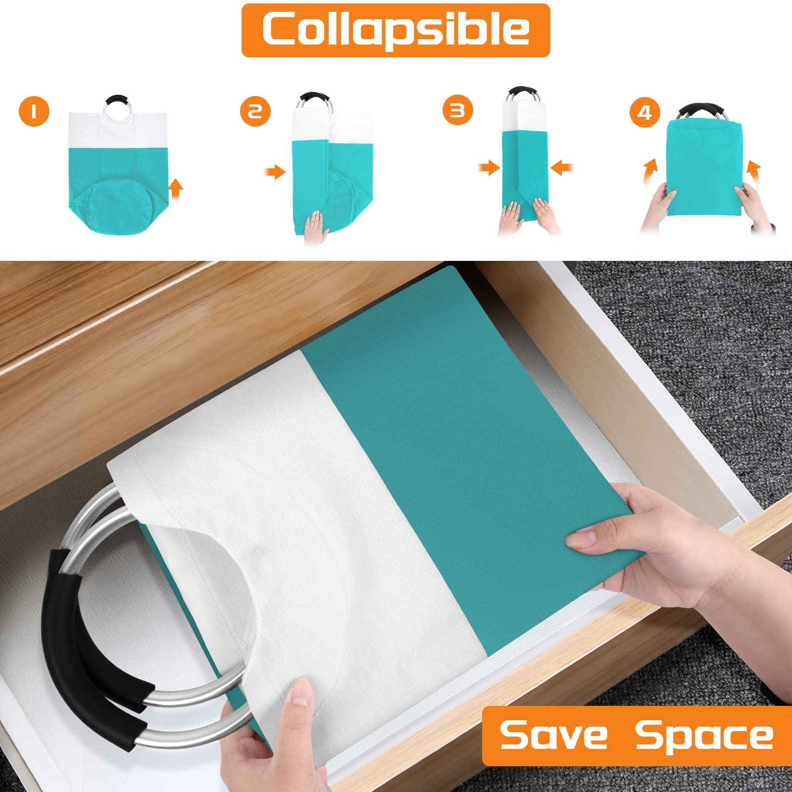 BlissTotes 90L Collapsible Laundry Hamper - Black - Laundry Baskets by Handbags Specialist Headquarter | Available at Handbags Specialist Headquarter