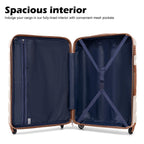 Coolife 3-Piece Hardshell Luggage Set - Navy