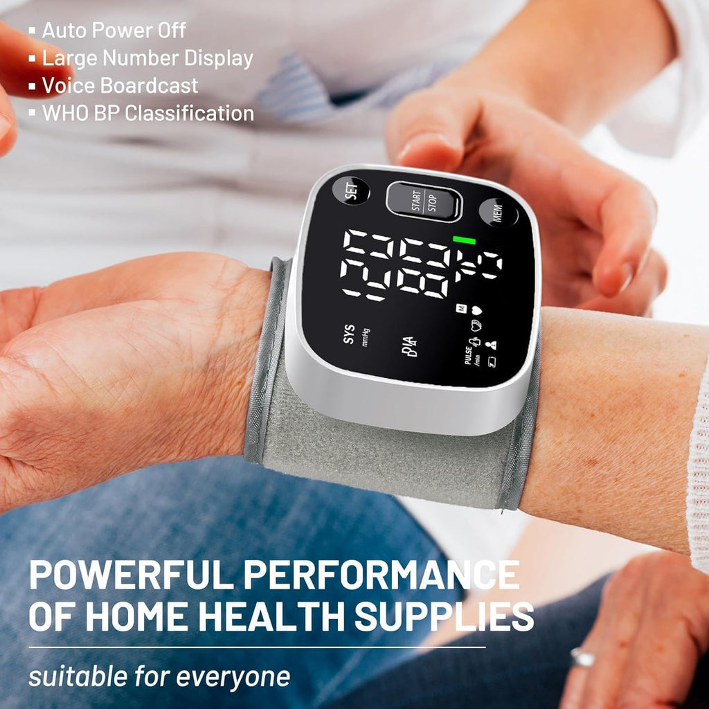OklarHome Wrist BP Monitor: Rechargeable, Voice, LED -  by Handbags Specialist Headquarter | Available at Handbags Specialist Headquarter