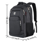 Volher Anti-Theft USB Laptop Backpack - Rose Red
