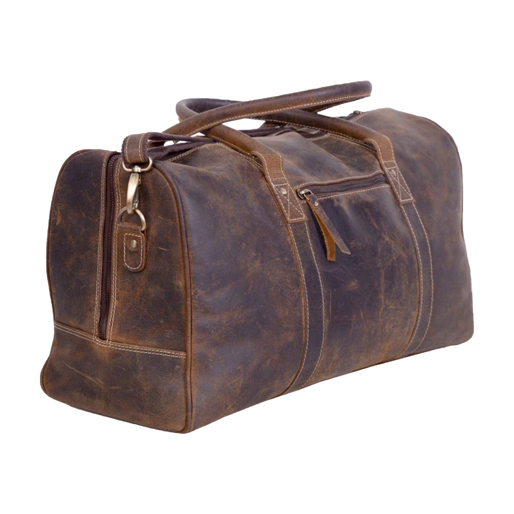 Leather Travel Duffle Bag Cabin Friendly Carry-On
