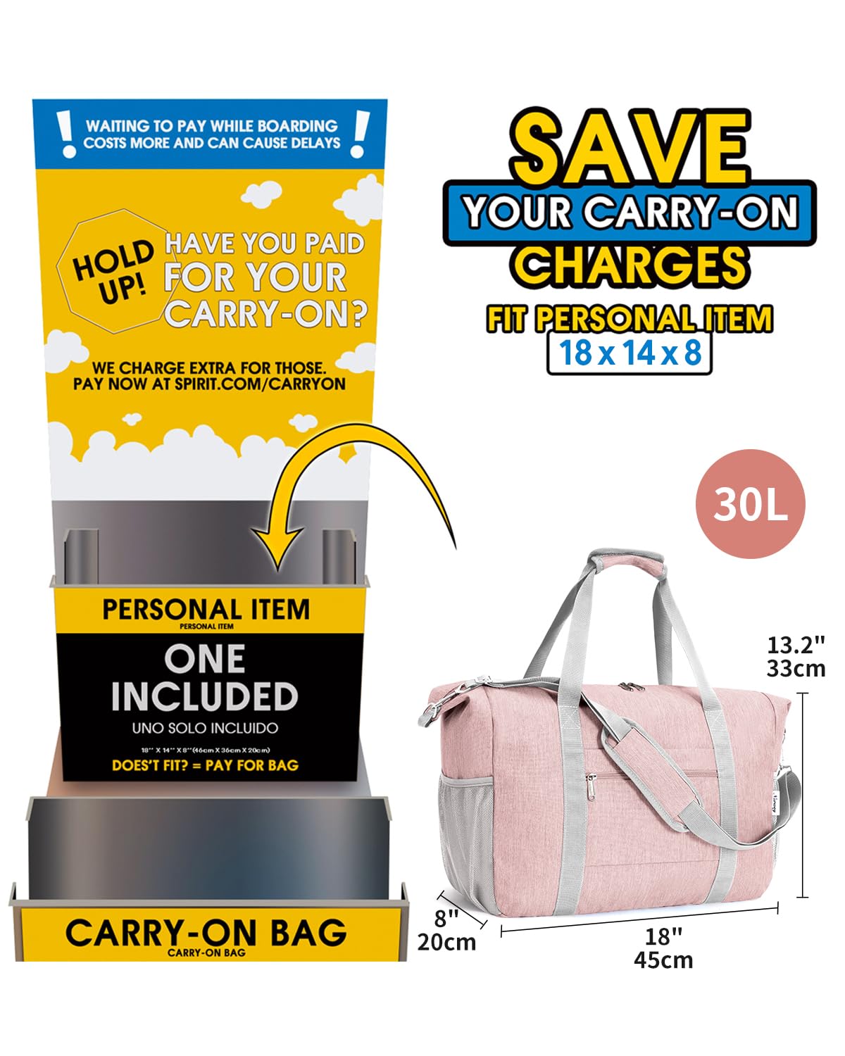 Narwey Air Duffle 22x14x9 - Luggage Travel Bags by Handbags Specialist Headquarter | Available at Handbags Specialist Headquarter