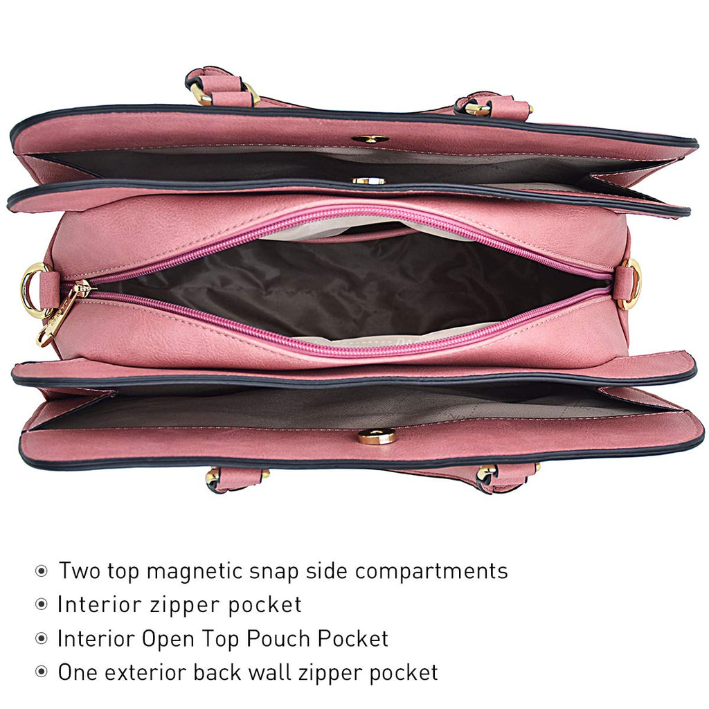 Women’s 2pc Tote & Wallet Handbag Set with 3 Compartments