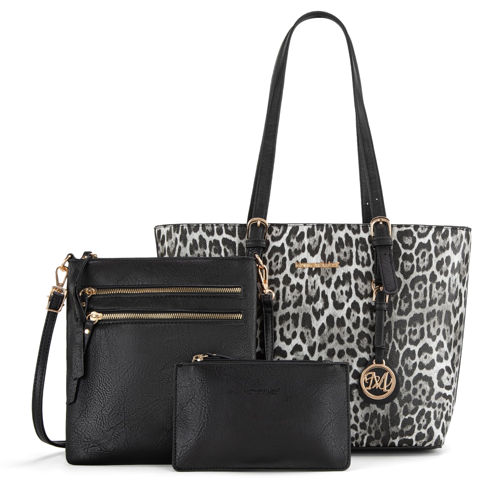 Leopard Luxe: Montana West 3pc Tote & Satchel Set