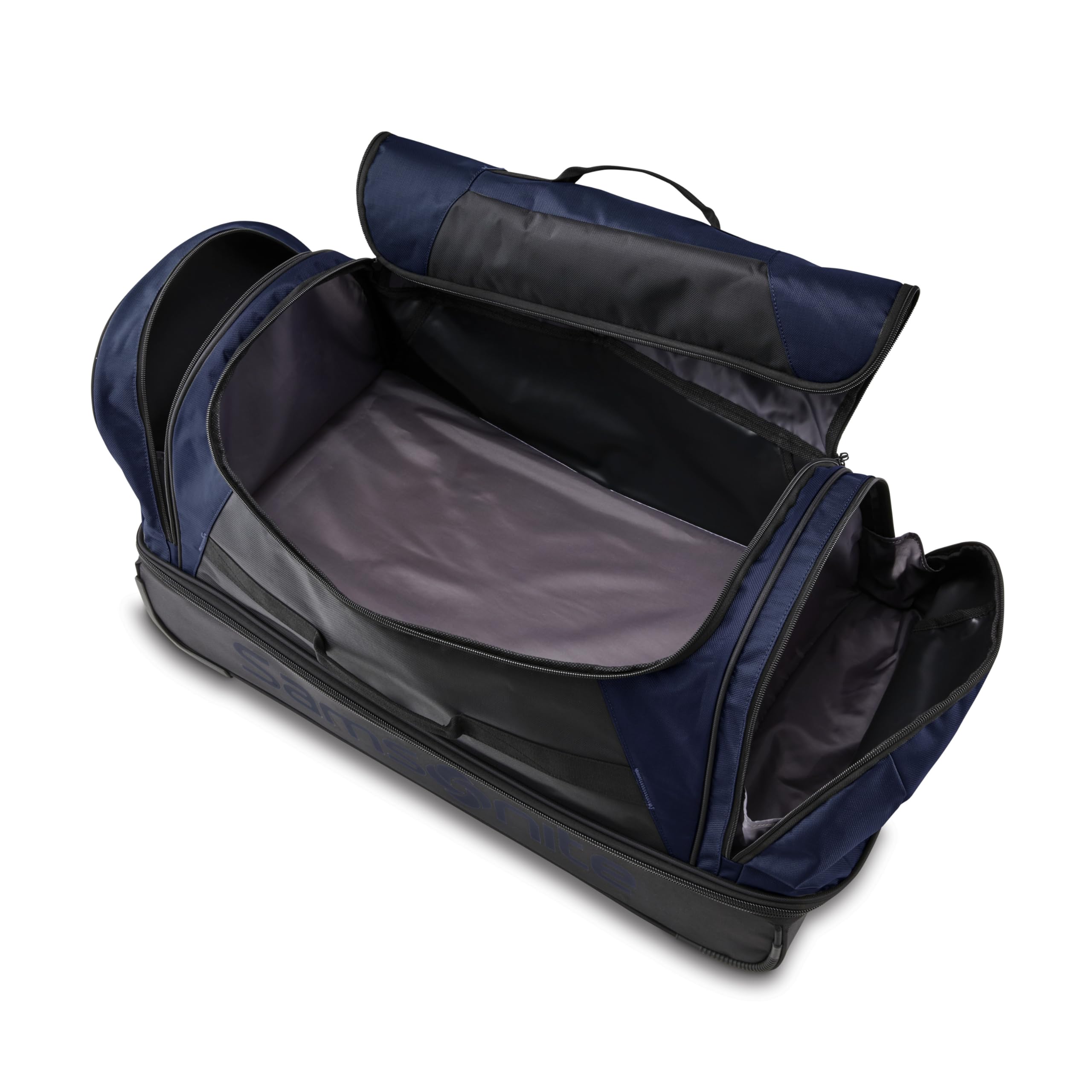 Andante 2 Rolling Duffel - 22 Sleek Black Travel Bag -  by Handbags Specialist Headquarter | Available at Handbags Specialist Headquarter