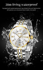 OLEVS Luxe: Men's Golden Dial Quartz Business Watch