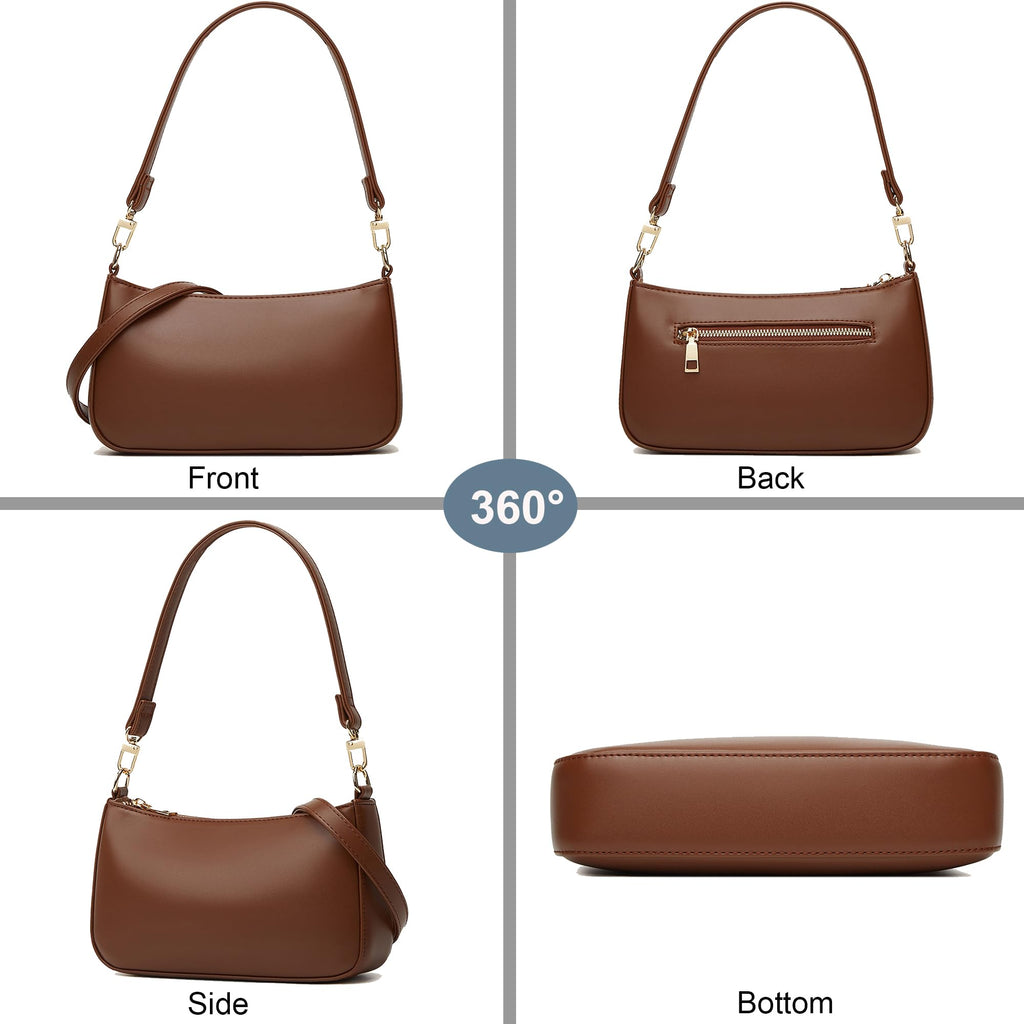 Retro Vegan Leather Shoulder Bag -  by Handbags Specialist Headquarter | Available at Handbags Specialist Headquarter