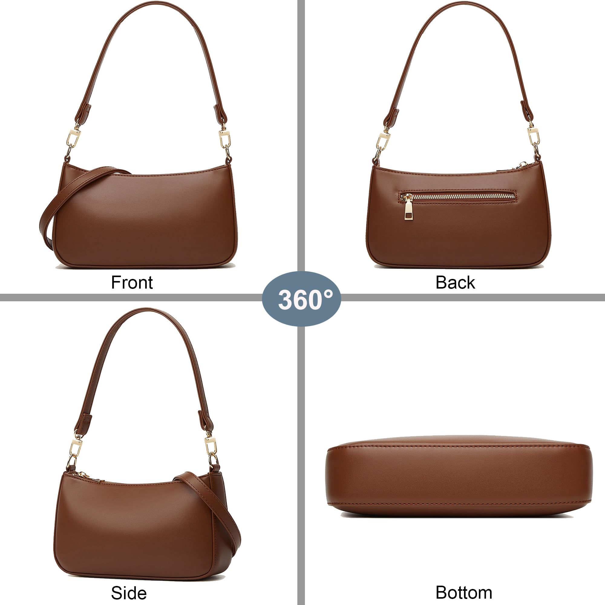 Retro Vegan Leather Shoulder Bag -  by Handbags Specialist Headquarter | Available at Handbags Specialist Headquarter