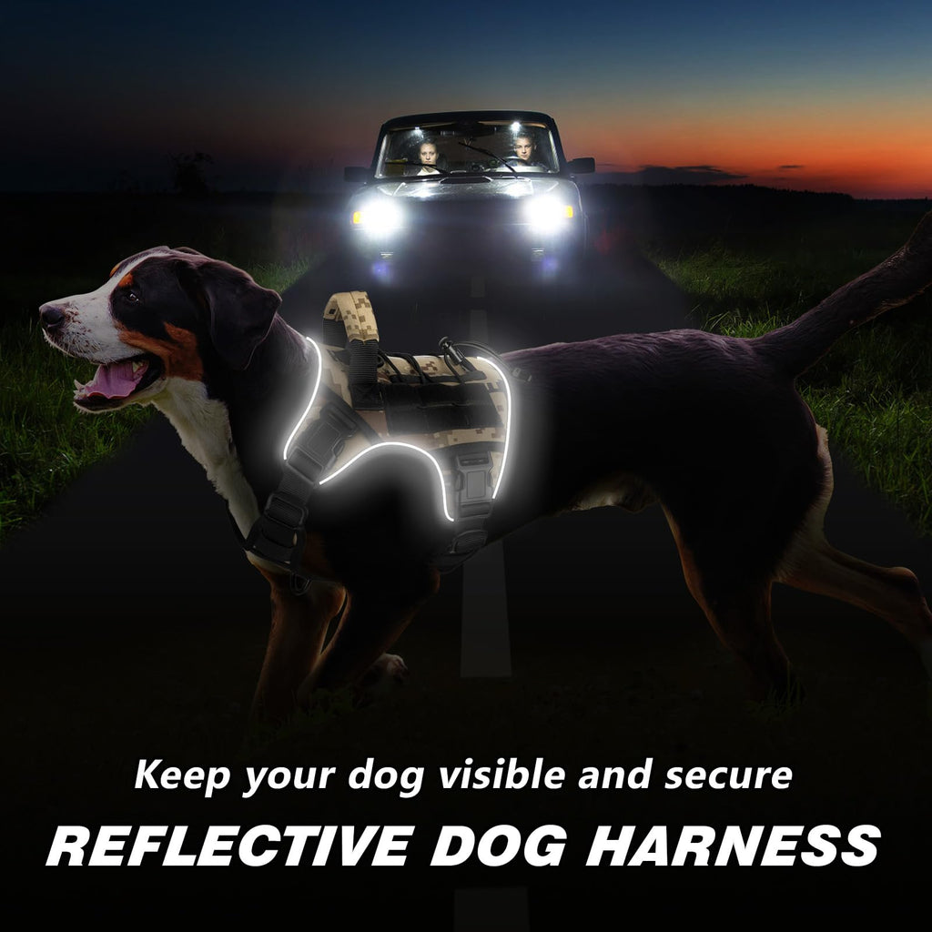 GuardianGrip Tactical Dog Vest - Large, Reflective, Green -  by Handbags Specialist Headquarter | Available at Handbags Specialist Headquarter