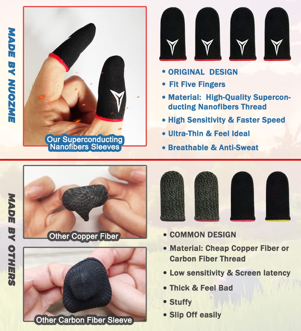 Nuozme Pro Touch Finger Sleeves - 6 Pack Gaming Gear -  by Handbags Specialist Headquarter | Available at Handbags Specialist Headquarter