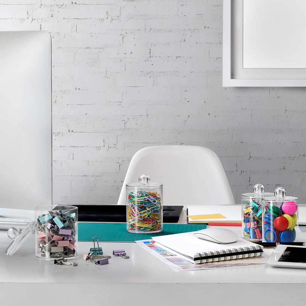 Clear Acrylic Qtip Dispenser Set - 4 Pack - Decor by Handbags Specialist Headquarter | Available at Handbags Specialist Headquarter