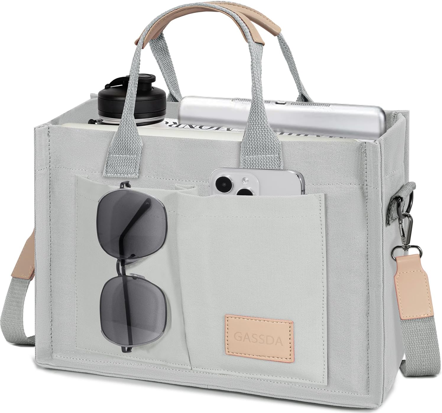 ChicCanvas Tote: Stylish Crossbody with Pockets - Totes by Handbags Specialist Headquarter | Available at Handbags Specialist Headquarter