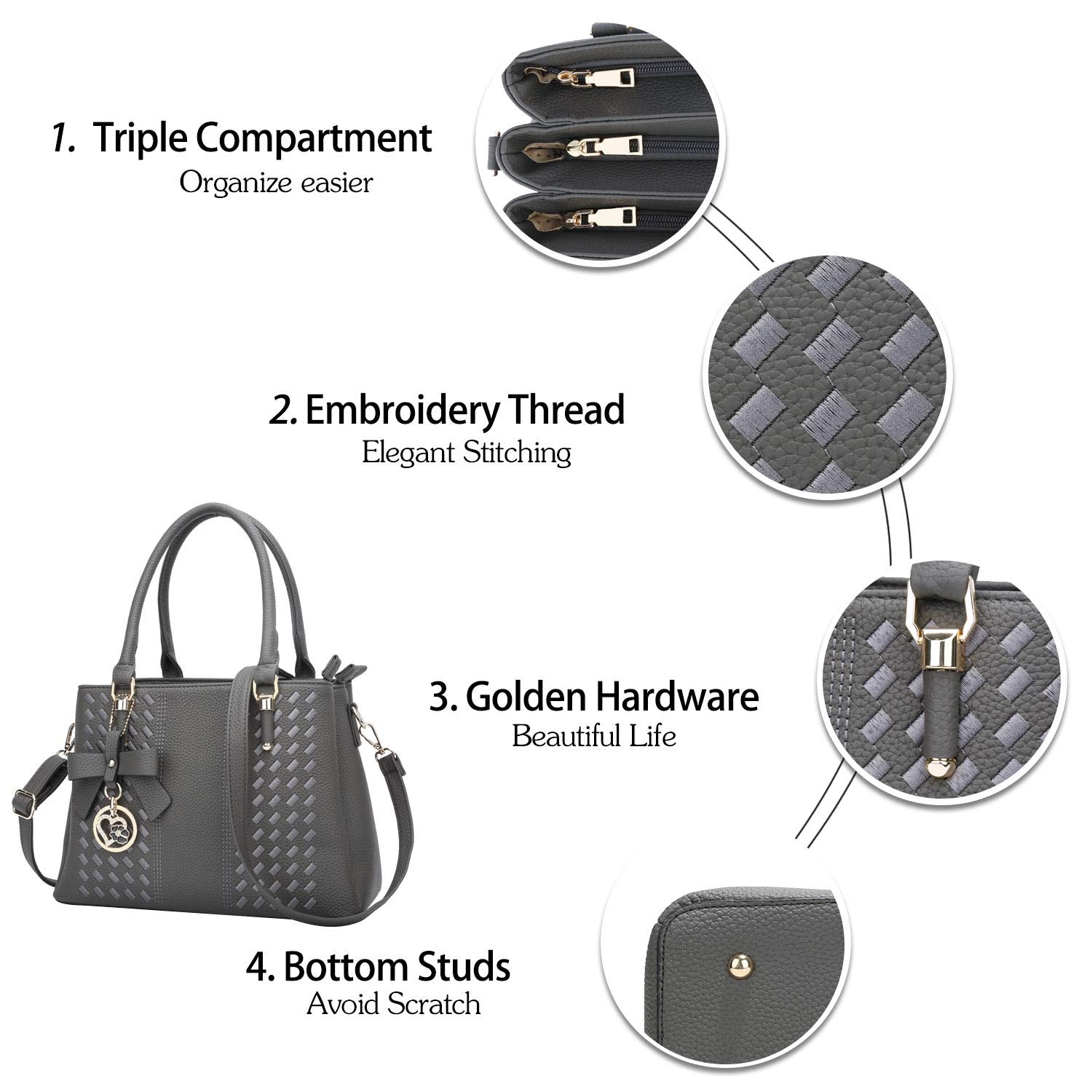 Luxe Leather Satchel & Crossbody Bags -  by Handbags Specialist Headquarter | Available at Handbags Specialist Headquarter
