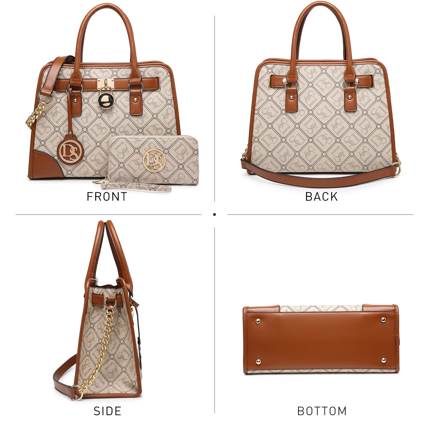 Dasein Women’s 2pcs Satchel & Shoulder Bag Set