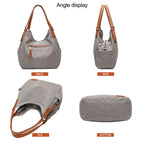 Worldlyda Women Canvas Embroidered Hobo Tote Bag