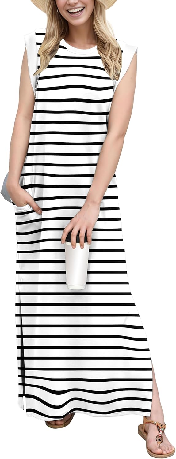 Women's Casual Maxi Dress with Pockets