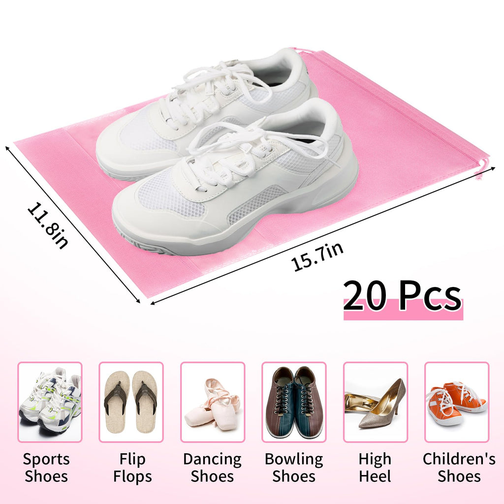 Clear View Travel Shoe Bags - 12 Pack -  by Handbags Specialist Headquarter | Available at Handbags Specialist Headquarter