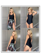 Aleumdr Womens Color Block One Piece Swimsuit