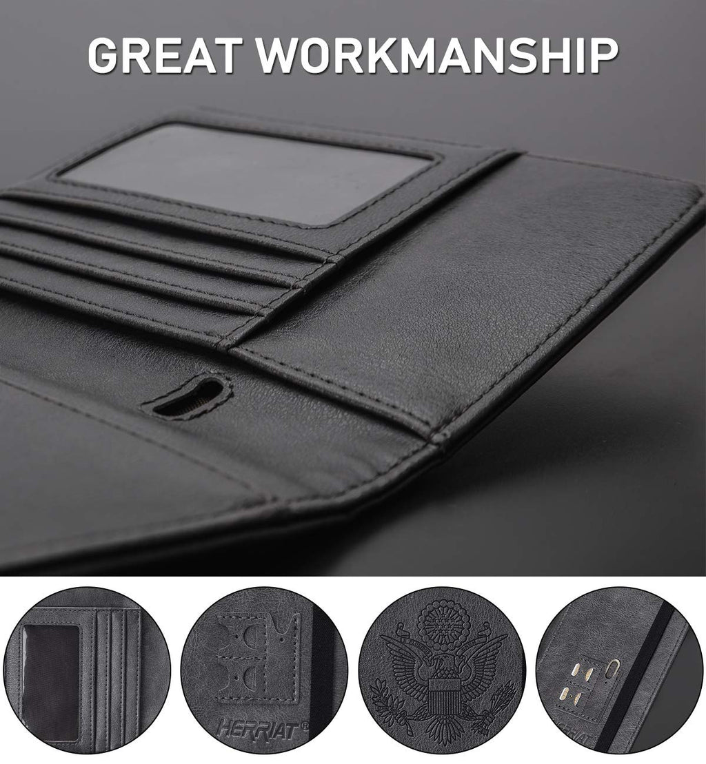 HerriaT RFID Leather Passport Wallet - Gray -  by Handbags Specialist Headquarter | Available at Handbags Specialist Headquarter