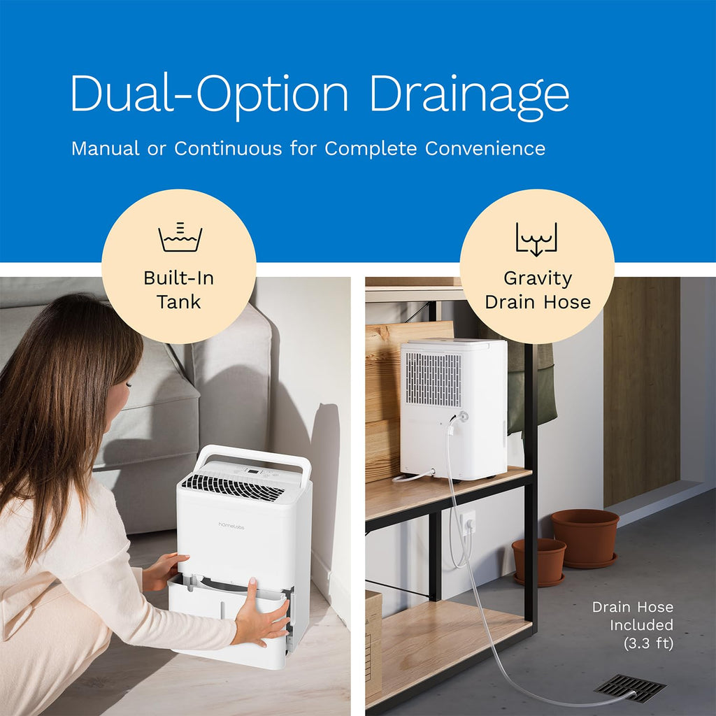 hOmeLabs Smart 50 Pint Dehumidifier 7000 Sq Ft - Decor by Handbags Specialist Headquarter | Available at Handbags Specialist Headquarter