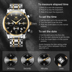 EclipseTime: Luminous Men's Luxury Chrono Watch