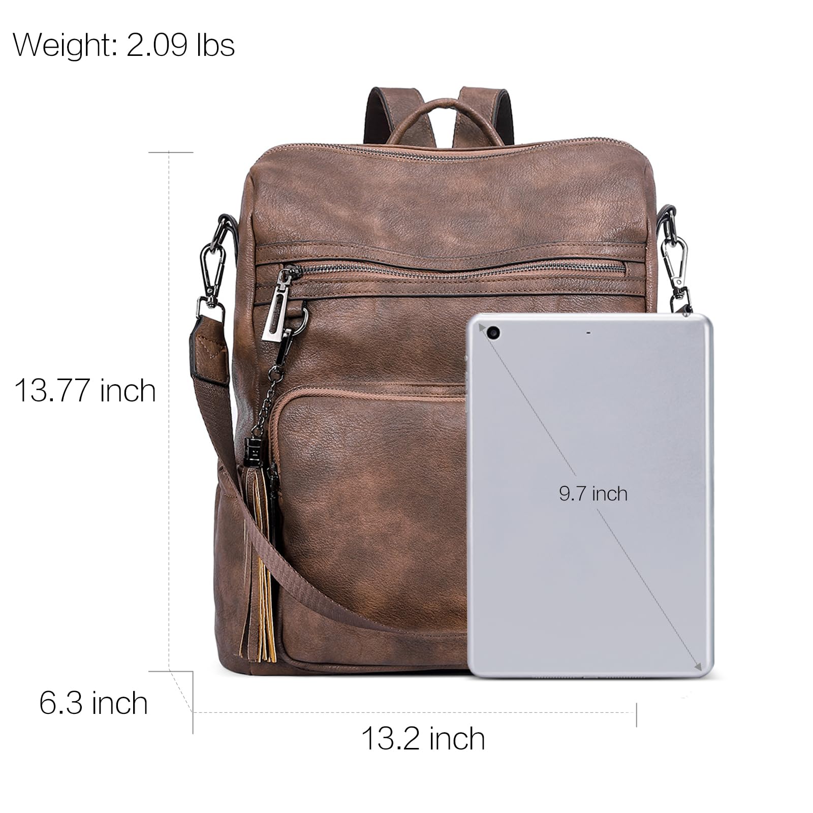 DUO-TONE Luxe Women's Leather Travel Backpack - Backpack Bags by Handbags Specialist Headquarter | Available at Handbags Specialist Headquarter