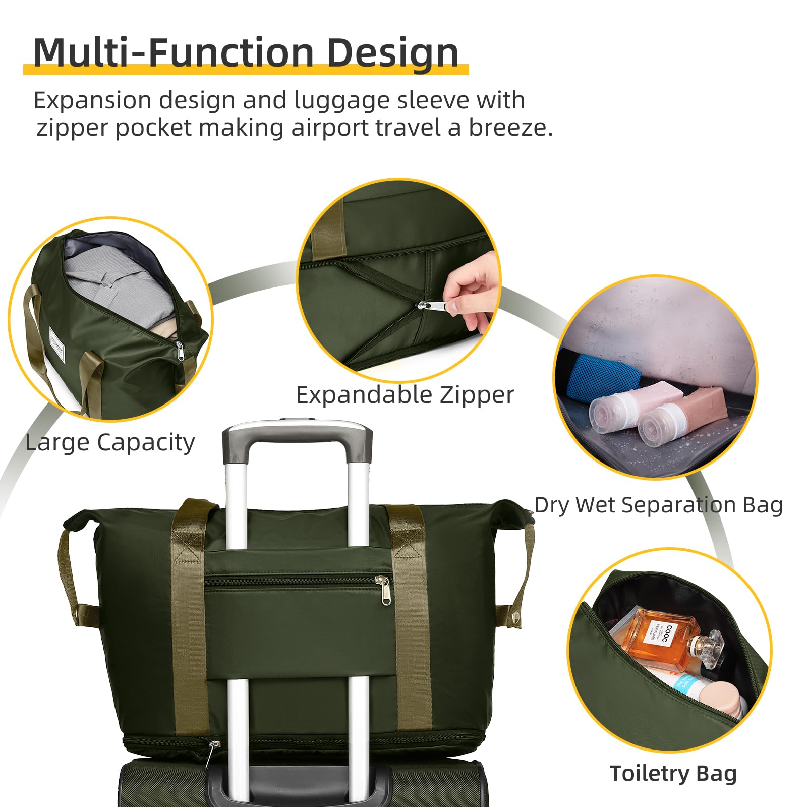 LARVENDER Expandable 5-Piece Spinner Luggage Set -  by Handbags Specialist Headquarter | Available at Handbags Specialist Headquarter