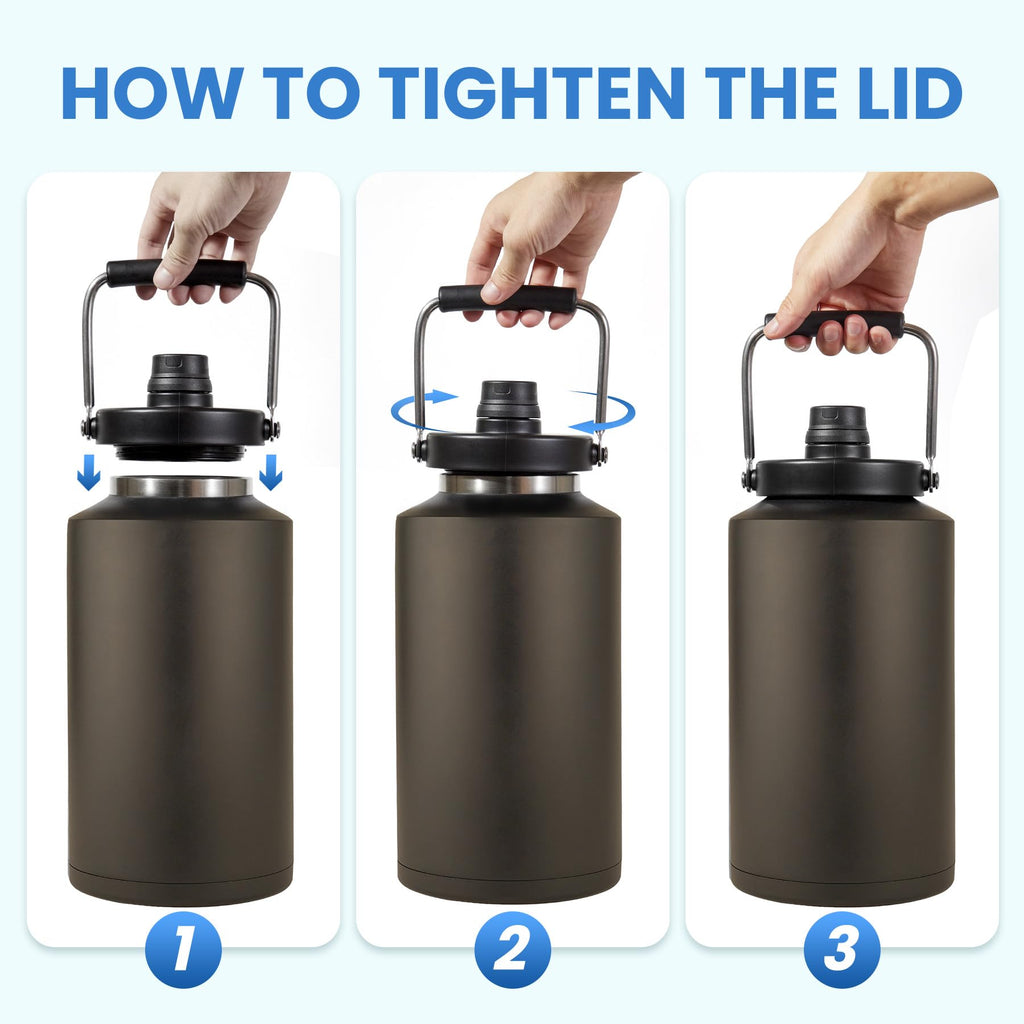 HydraGuard 128oz: Dual-Vacuum Stainless Water Jug - Water Bottles by Handbags Specialist Headquarter | Available at Handbags Specialist Headquarter