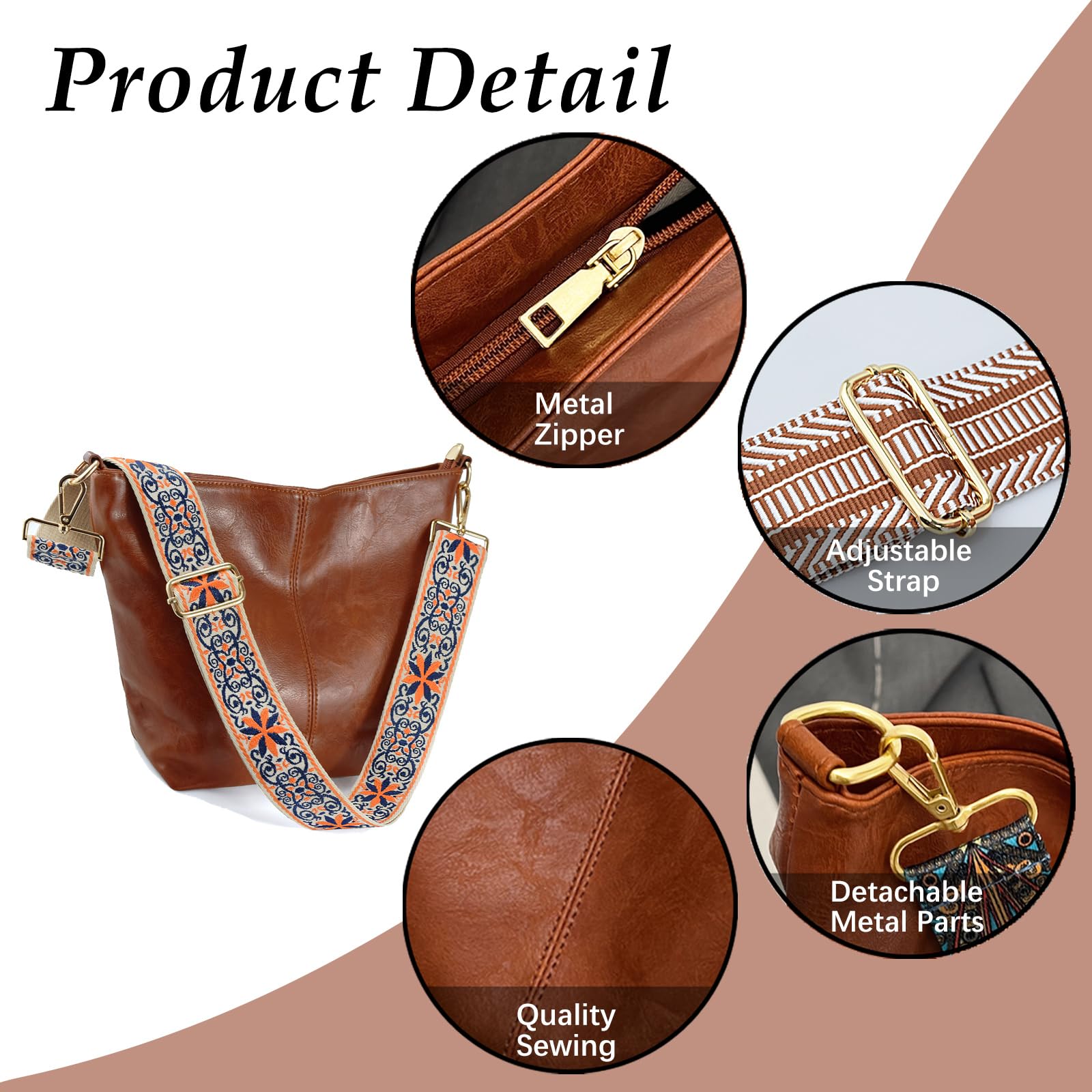 ChicHobo Vegan Leather Crossbody Bag with Strap -  by Handbags Specialist Headquarter | Available at Handbags Specialist Headquarter