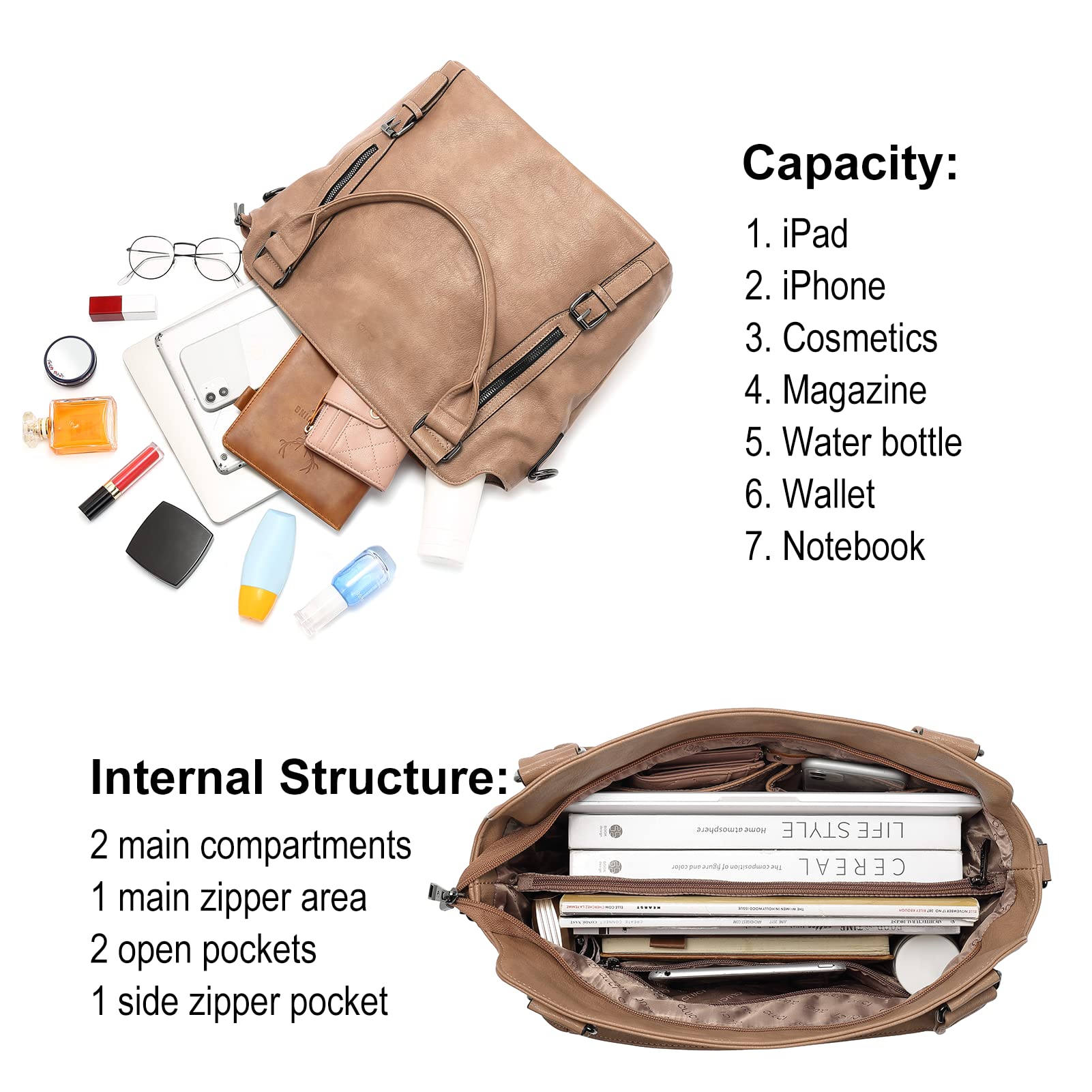 CLUCI Eco Luxe Vegan Leather Tote Bag - Bucket Bag by Handbags Specialist Headquarter | Available at Handbags Specialist Headquarter