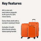 Rose Gold Hardside Carry-On - Luggage Travel Bags by Handbags Specialist Headquarter | Available at Handbags Specialist Headquarter