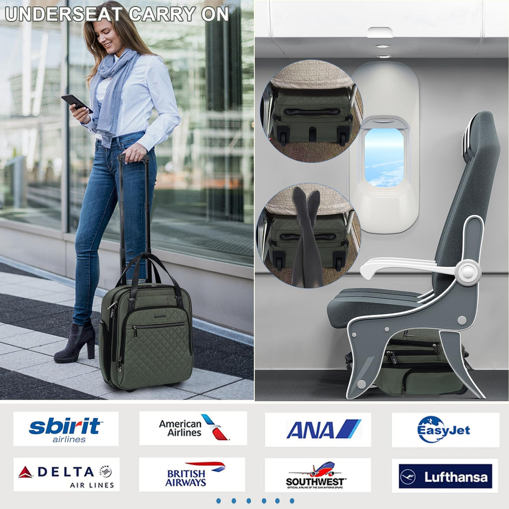 EMPSIGN 16 Wheeled Underseat Travel Bag -  by Handbags Specialist Headquarter | Available at Handbags Specialist Headquarter