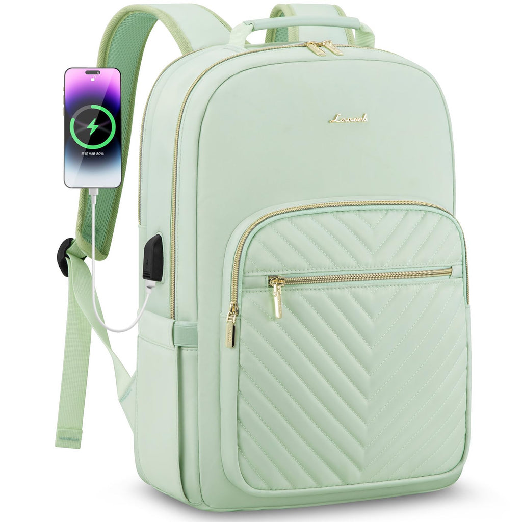 Chic Leather Laptop Backpack for Women - LoveVook - Backpack Bags by Handbags Specialist Headquarter | Available at Handbags Specialist Headquarter