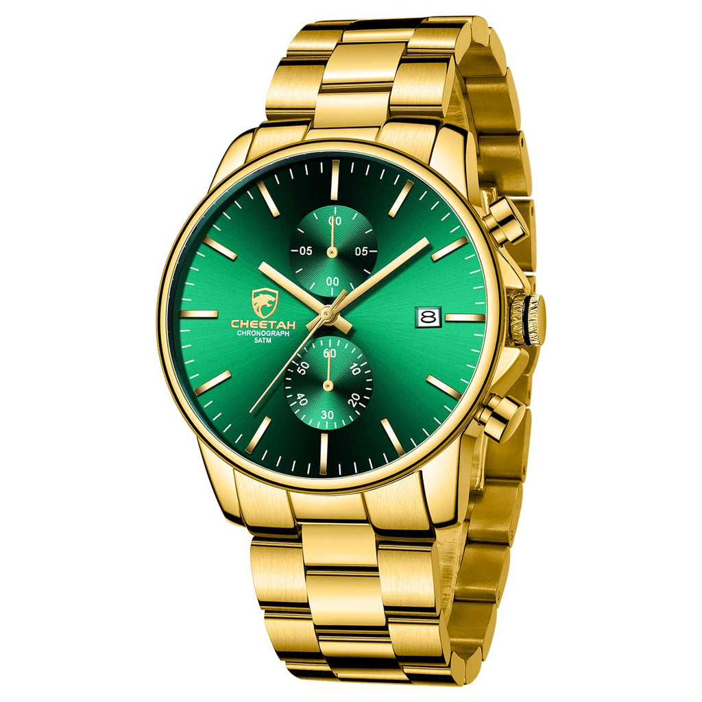Golden Hour Elite Chrono Steel Men’s Quartz Watch