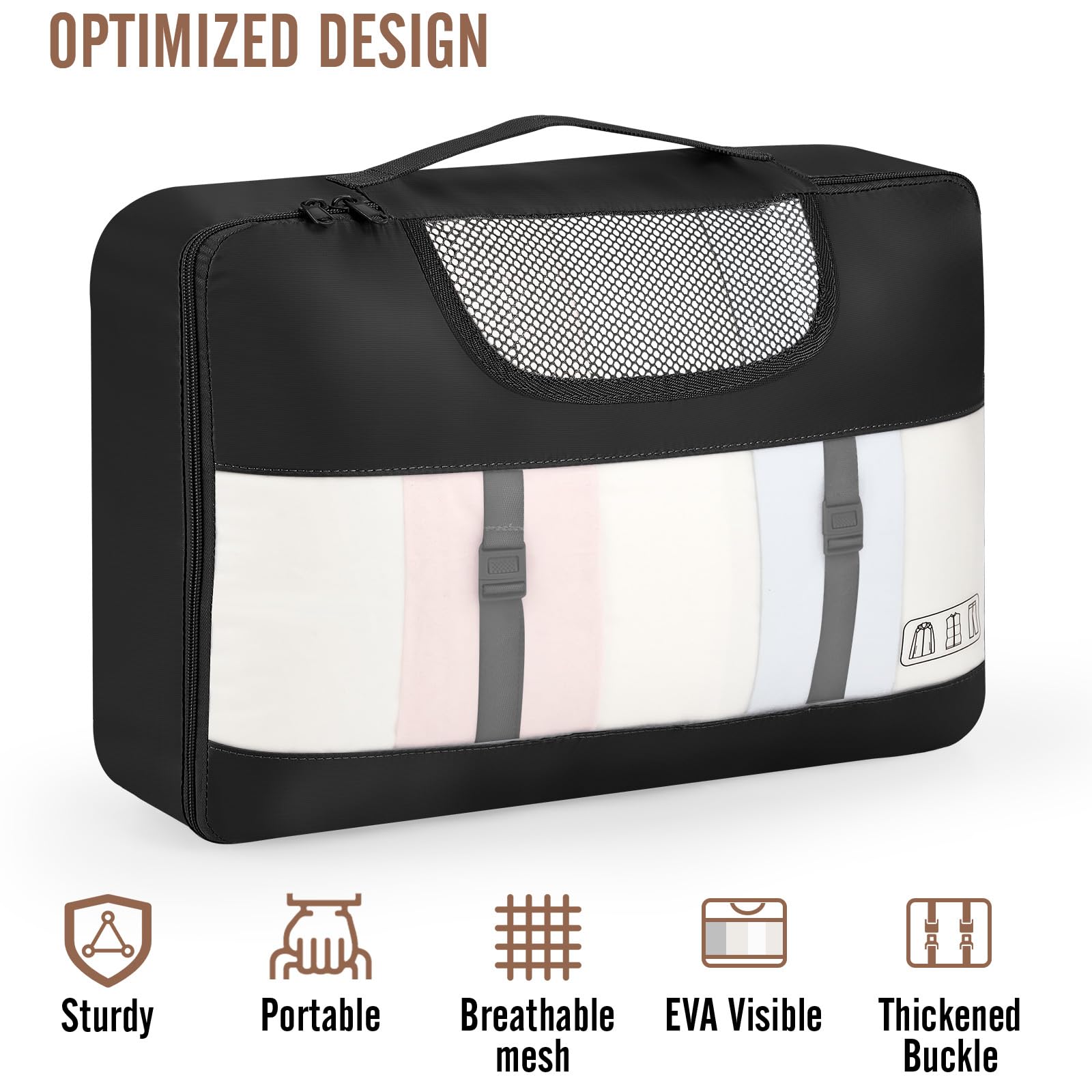 Veken Travel Cubes - 8 Piece Set - Luggage Travel Bags by Handbags Specialist Headquarter | Available at Handbags Specialist Headquarter