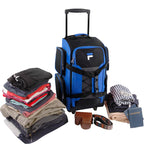 Fila 22 UltraLite Black Rolling Duffel Bag -  by Handbags Specialist Headquarter | Available at Handbags Specialist Headquarter