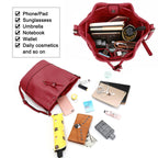 AFKOMST Chic Leather Bucket & Crossbody Bag Set -  by Handbags Specialist Headquarter | Available at Handbags Specialist Headquarter